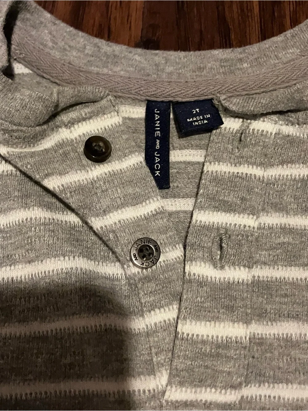 Janie and Jack Gray Striped Long-Sleeve Top & Solid Gray Joggers